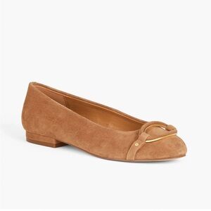 Talbots Madison Suede Havana Tan Ballet Flats